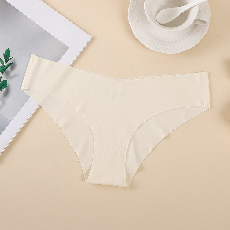 Seamless Ice Silk Laser Cut Low Rise Brief - Ivory