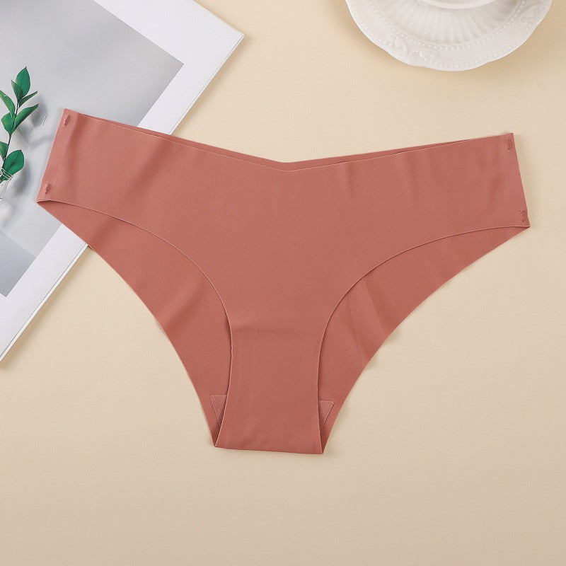 Seamless Ice Silk Laser Cut Low Rise Brief - Terracotta