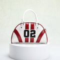 Varsity Number Stripe Bowling Crossbody Bag - White