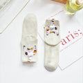 Cat Tail Novelty Crew Socks - White