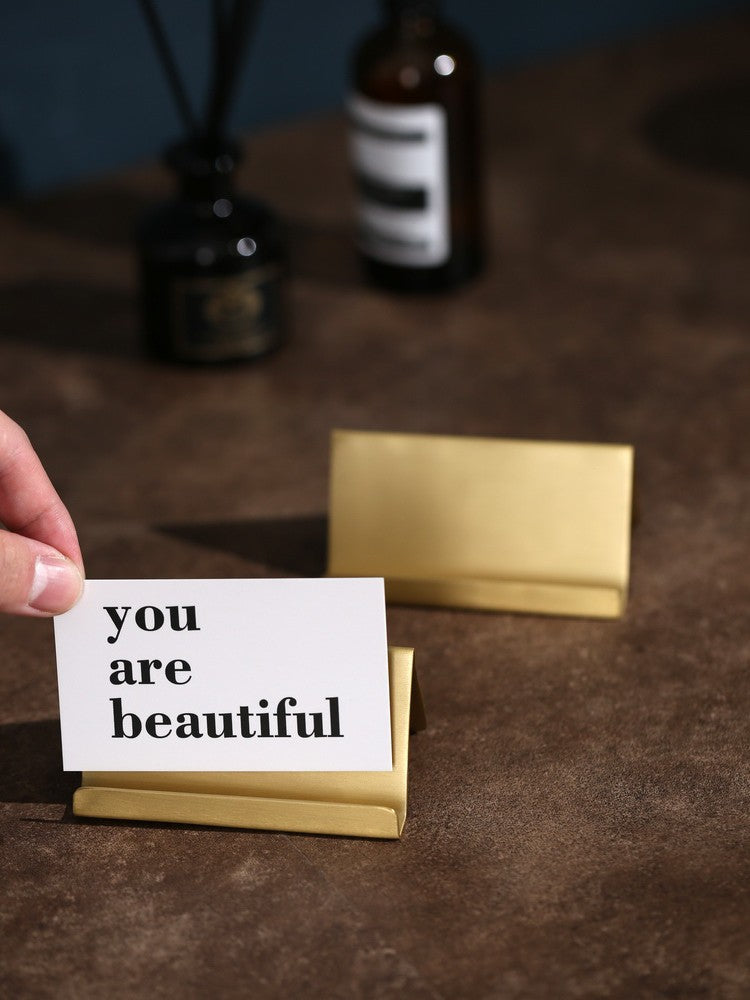 Solid Brass Business Card Stand - Brass - 1