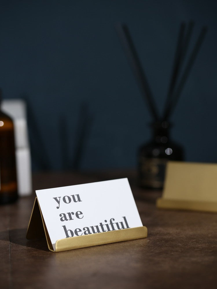 Solid Brass Business Card Stand - Brass - 3