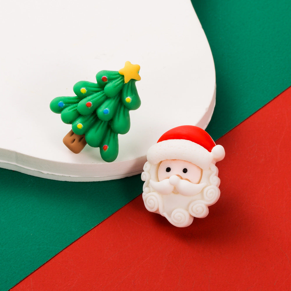Holiday Character Resin Stud Earrings - Tree