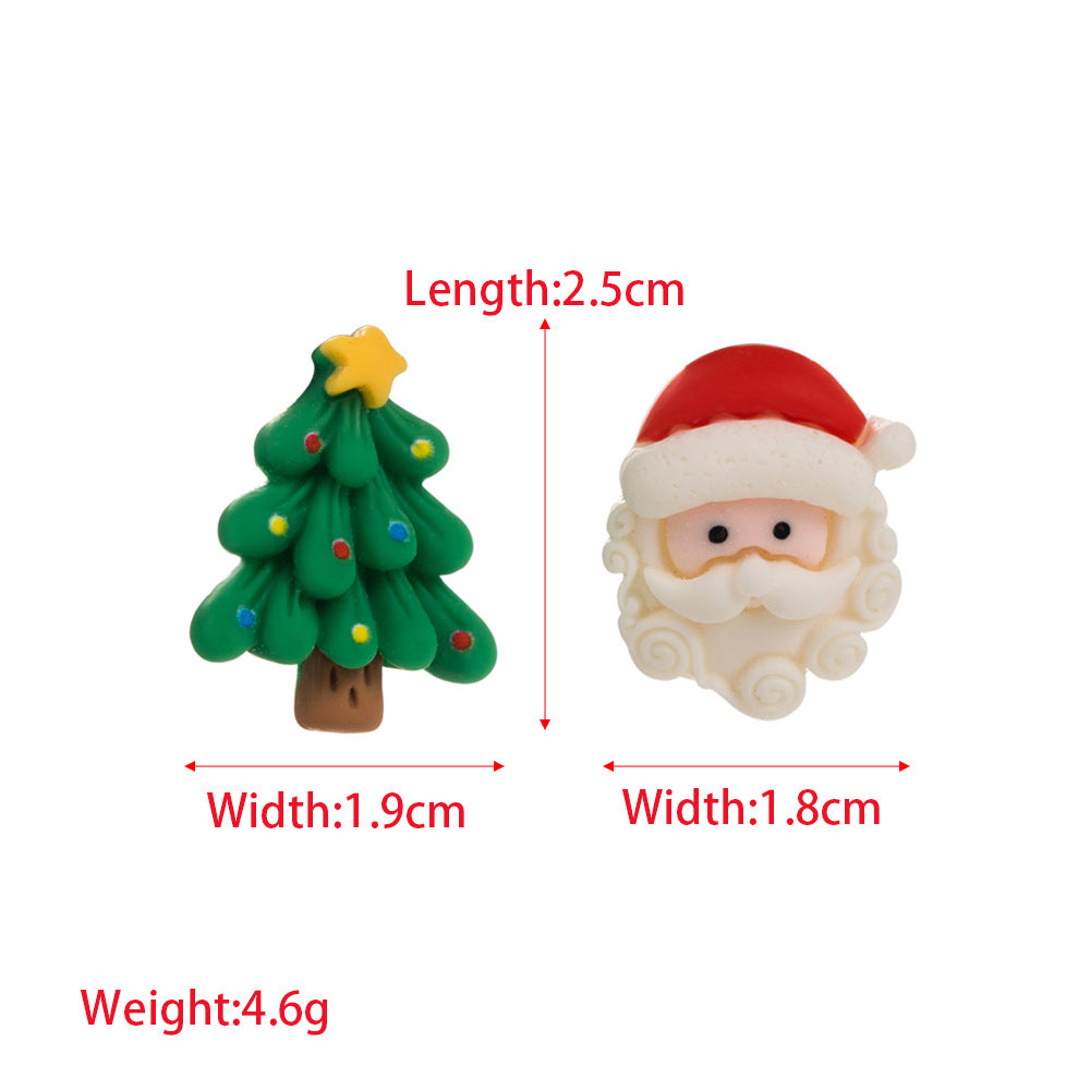 Holiday Character Resin Stud Earrings - Tree - 1