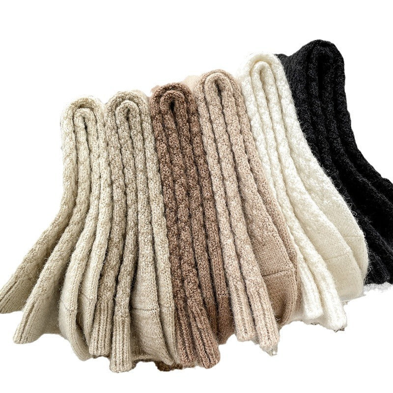 Waffle Texture Warm Long Crew Socks - view 3