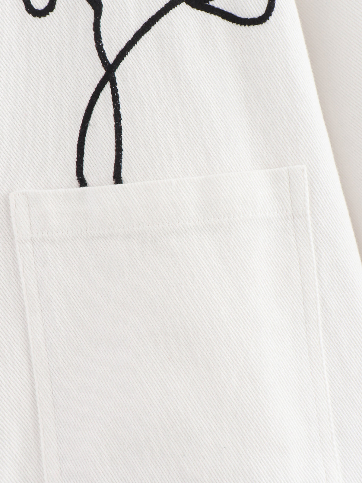 Poppy Outline Embroidered Snap Front Jacket - White - 7