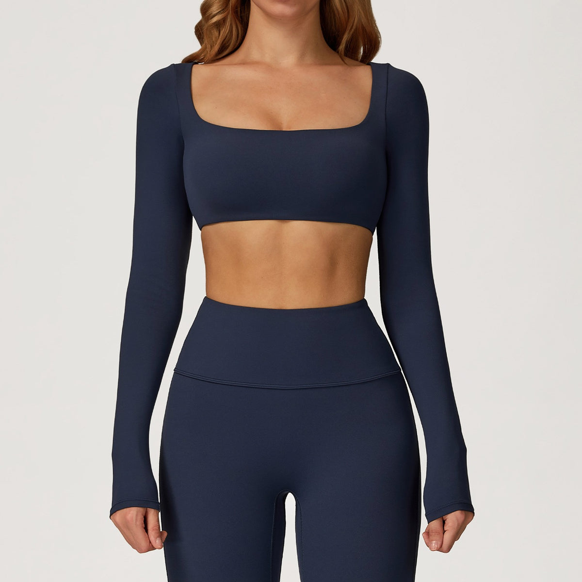 Cloud Soft Square Neck Long Sleeve Crop Yoga Top