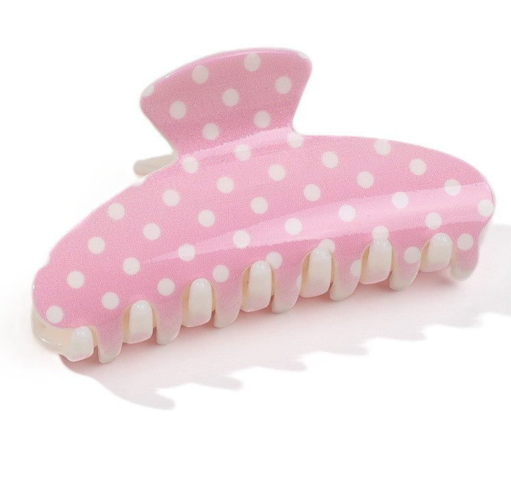 Retro Dot Hair Claw Clip in Three Shapes - Oval_04