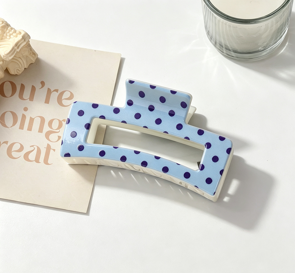 Retro Dot Hair Claw Clip in Three Shapes - Spuare_03