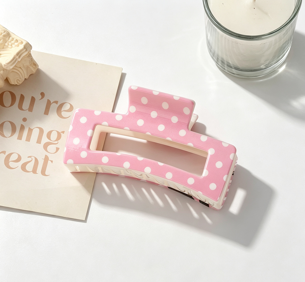 Retro Dot Hair Claw Clip in Three Shapes - Spuare_04