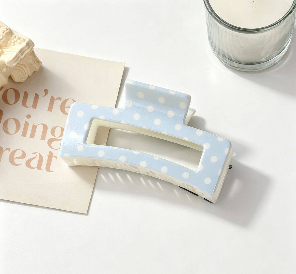 Retro Dot Hair Claw Clip in Three Shapes - Spuare_05