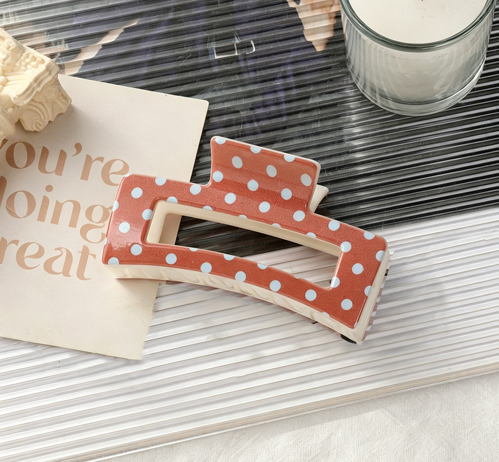 Retro Dot Hair Claw Clip in Three Shapes - Spuare_06
