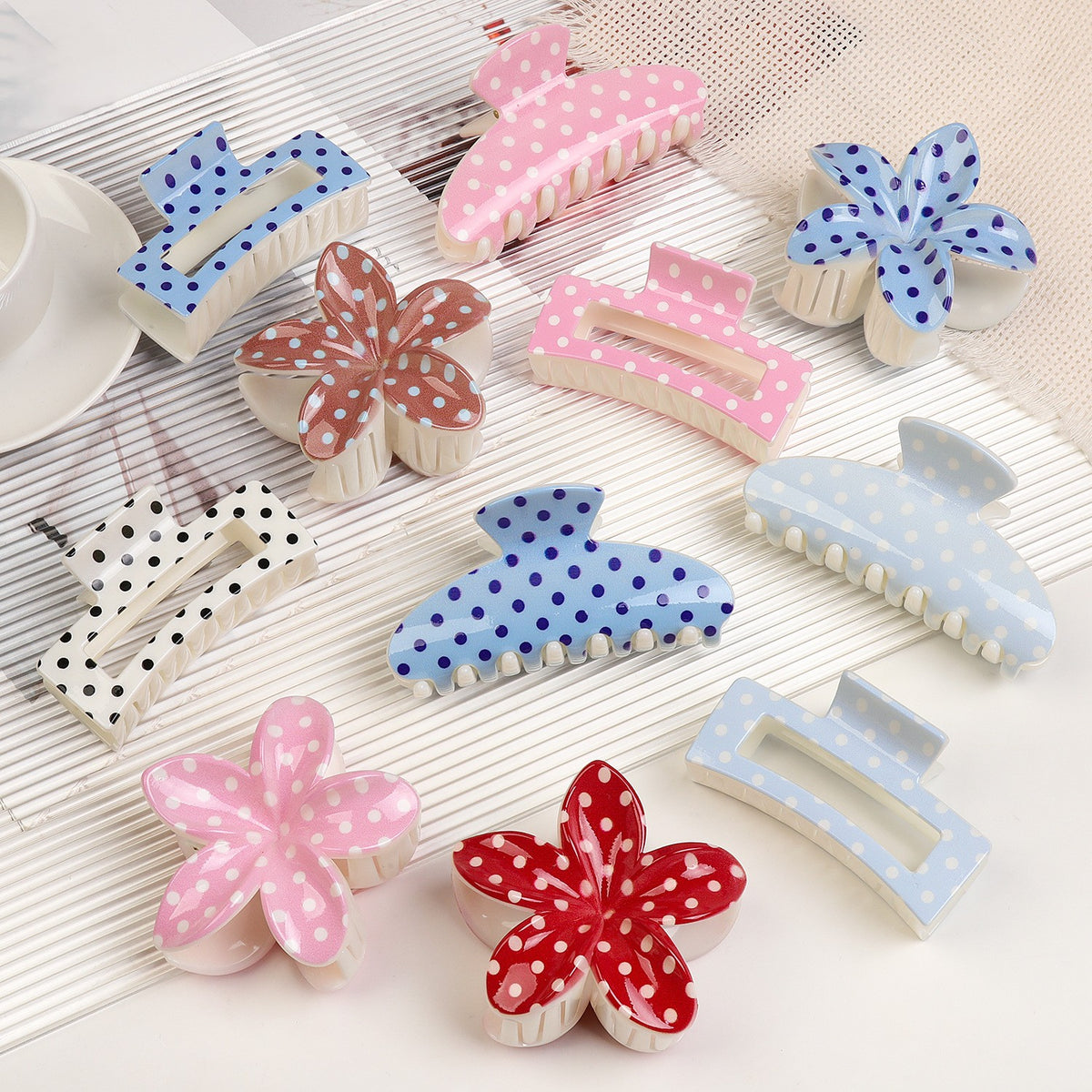 Retro Dot Hair Claw Clip in Three Shapes - view 1