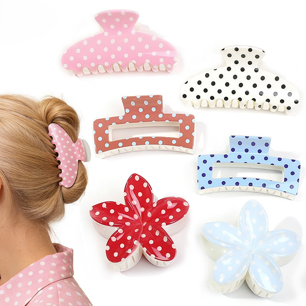 Retro Dot Hair Claw Clip in Three Shapes - view 2