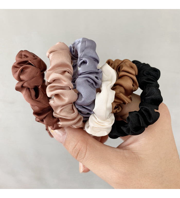 Neutral Satin Skinny Scrunchie Set - view 10