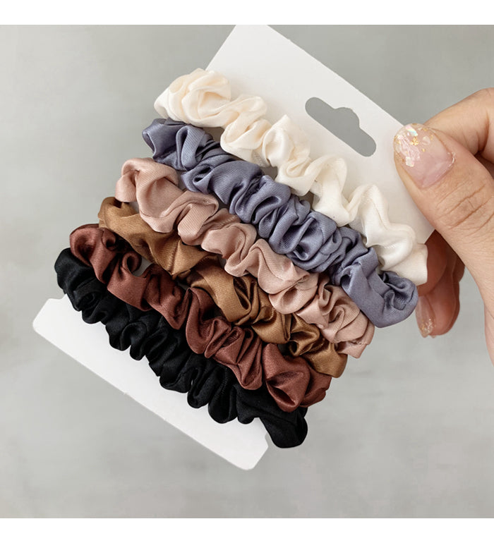Neutral Satin Skinny Scrunchie Set - view 11