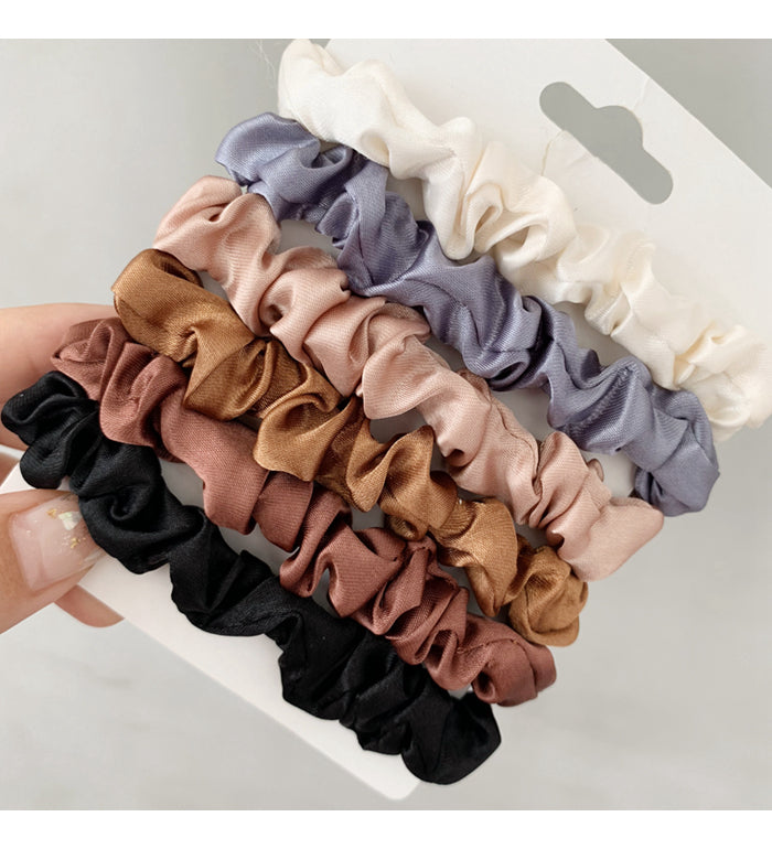 Neutral Satin Skinny Scrunchie Set - view 12