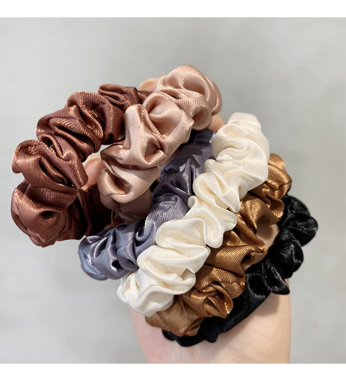 Neutral Satin Skinny Scrunchie Set - view 13