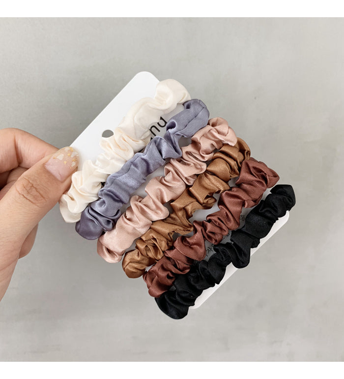 Neutral Satin Skinny Scrunchie Set - view 14