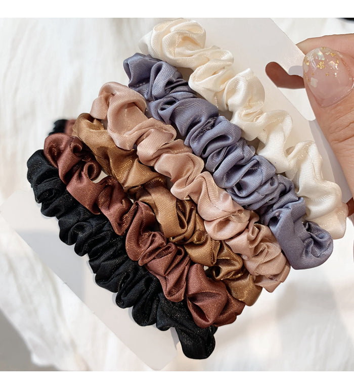 Neutral Satin Skinny Scrunchie Set - view 2