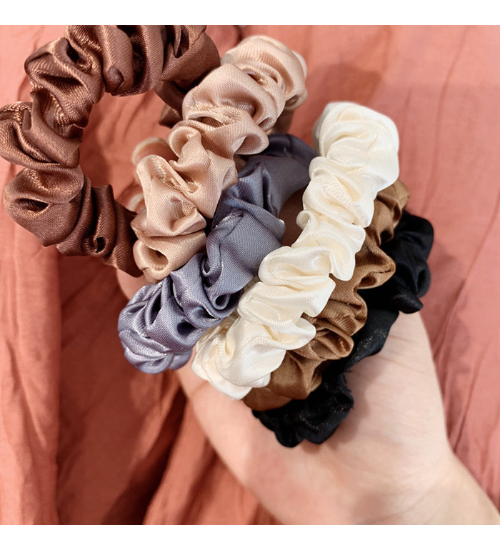 Neutral Satin Skinny Scrunchie Set - view 3