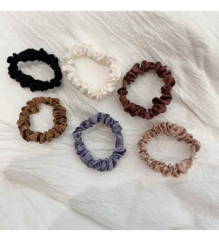 Neutral Satin Skinny Scrunchie Set - view 5