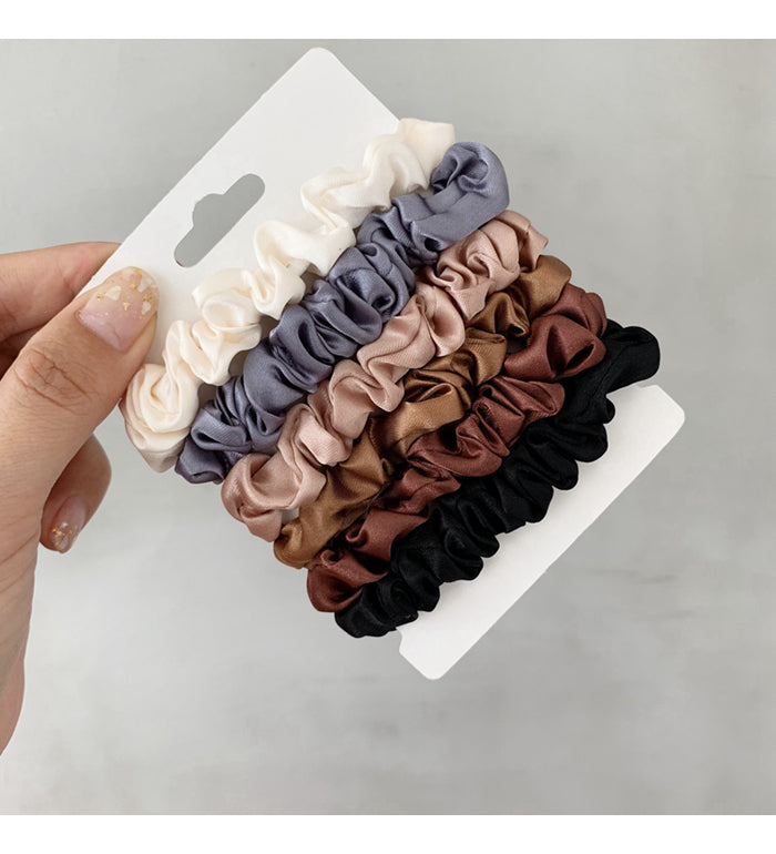 Neutral Satin Skinny Scrunchie Set - view 7