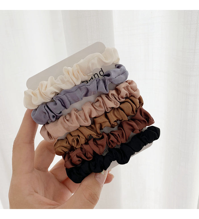 Neutral Satin Skinny Scrunchie Set - view 8