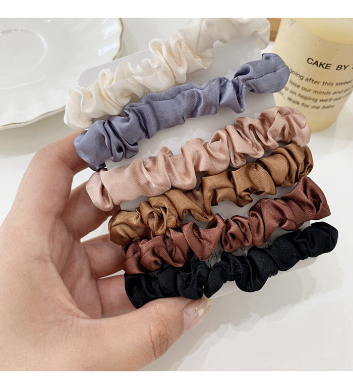 Neutral Satin Skinny Scrunchie Set - view 9