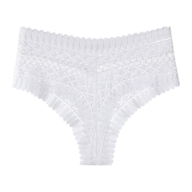 Geometric Openwork Lace Mid Rise Cheeky Panty