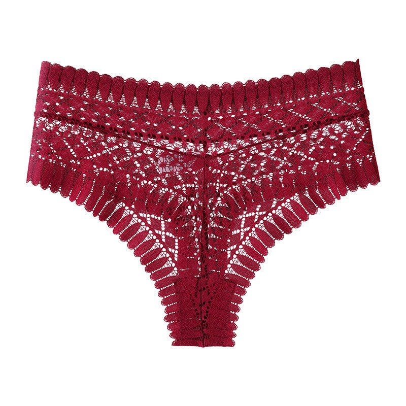 Geometric Openwork Lace Mid Rise Cheeky Panty