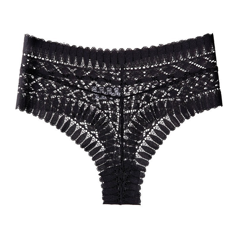 Geometric Openwork Lace Mid Rise Cheeky Panty