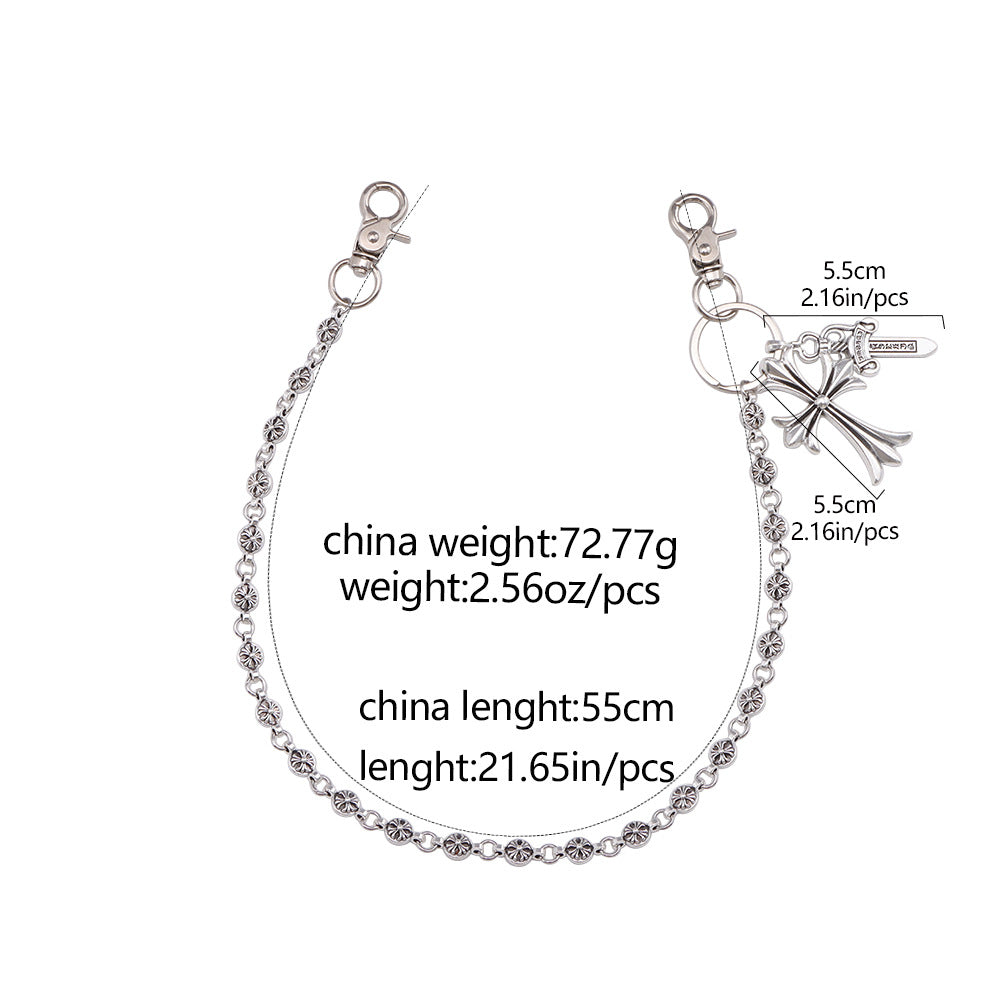 Punk Layered Cross Charm Jean Chain - view 1