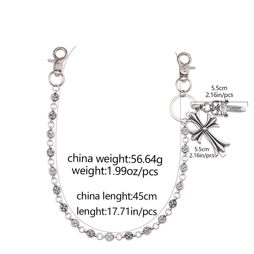Punk Layered Cross Charm Jean Chain - view 2