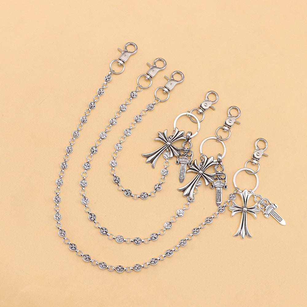 Punk Layered Cross Charm Jean Chain - view 6
