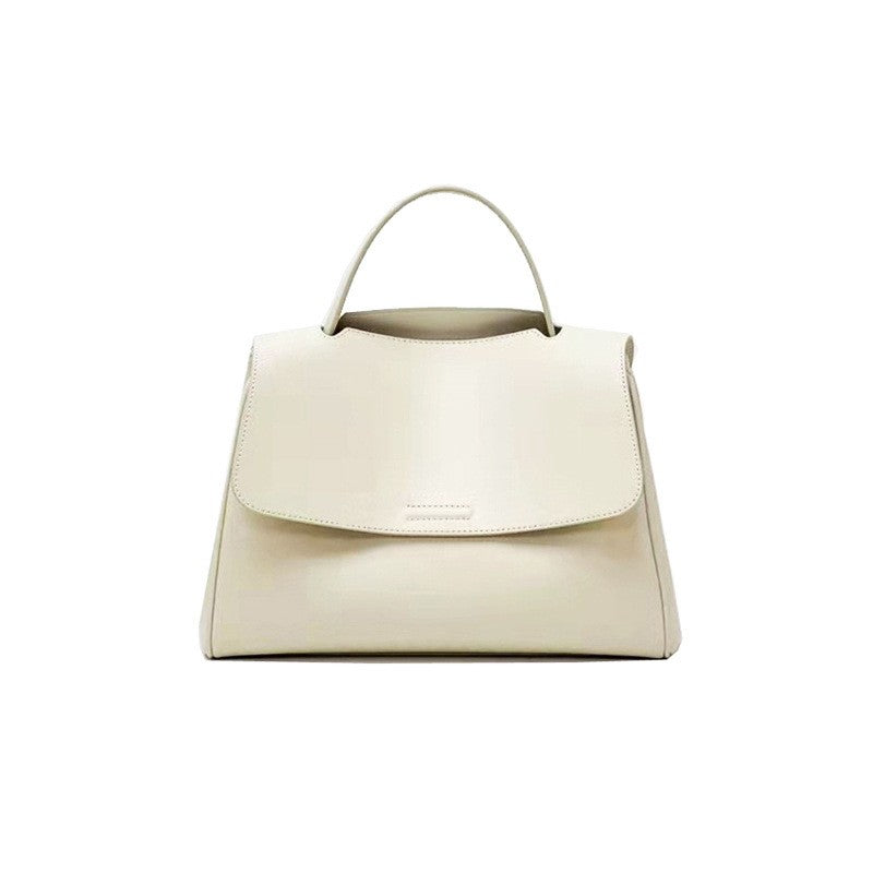 Genuine Leather Flap Top Handle Bag