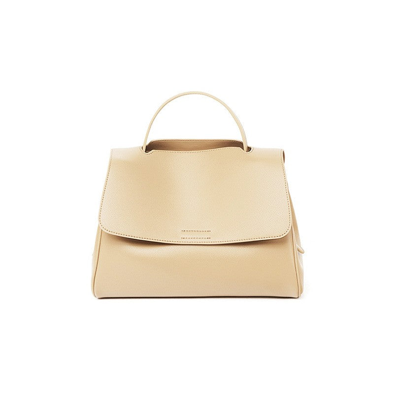 Genuine Leather Flap Top Handle Bag