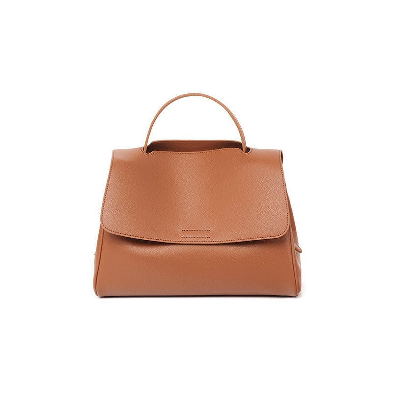 Genuine Leather Flap Top Handle Bag