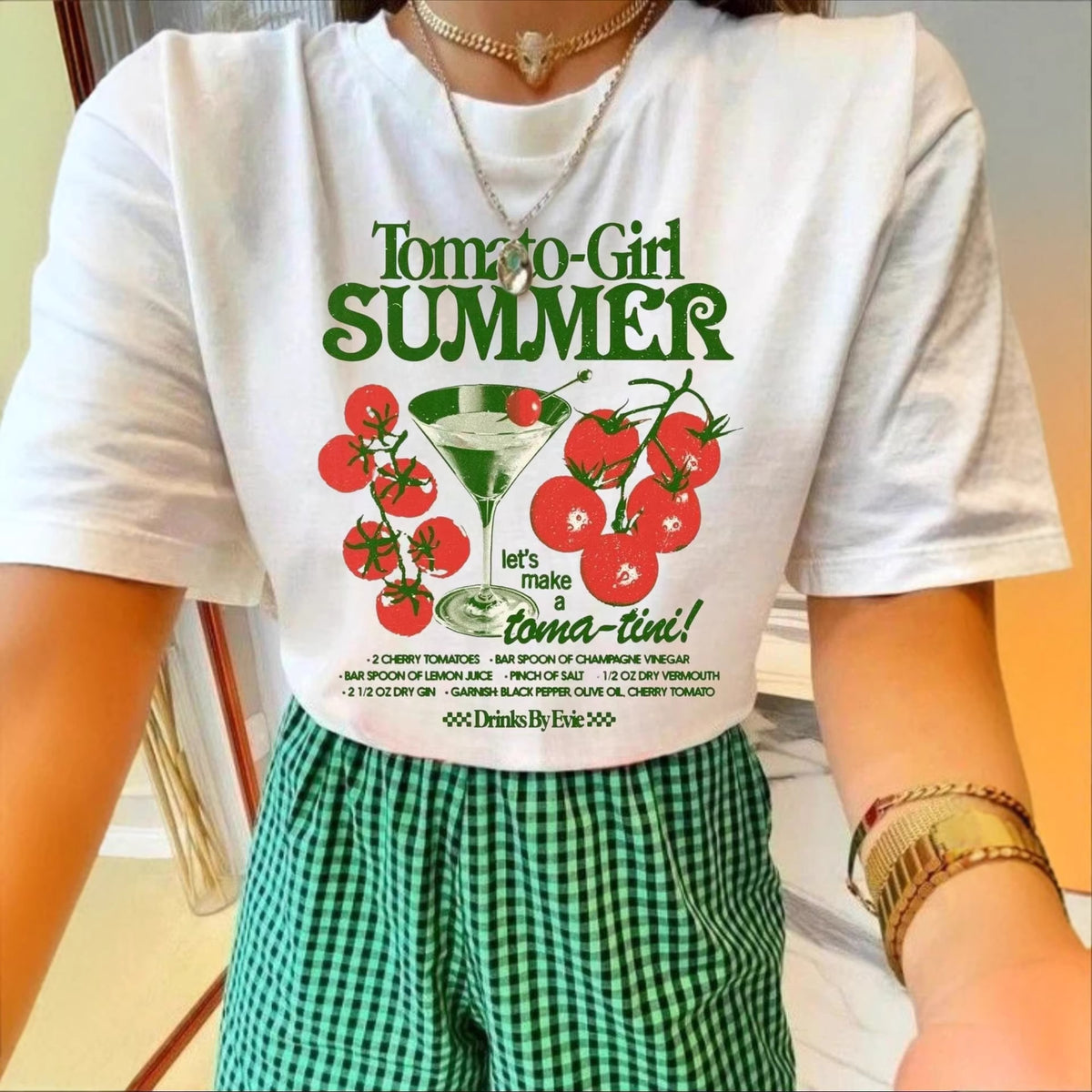 Vintage Tomato Poster Print Relaxed Tee - White