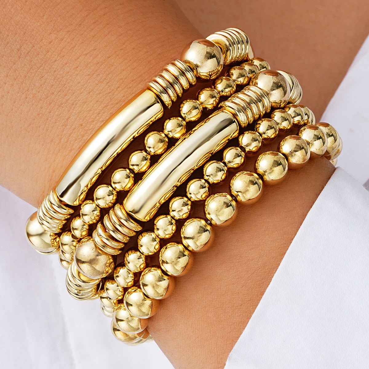 Stacked Beaded Stretch Bracelet Set - SET05