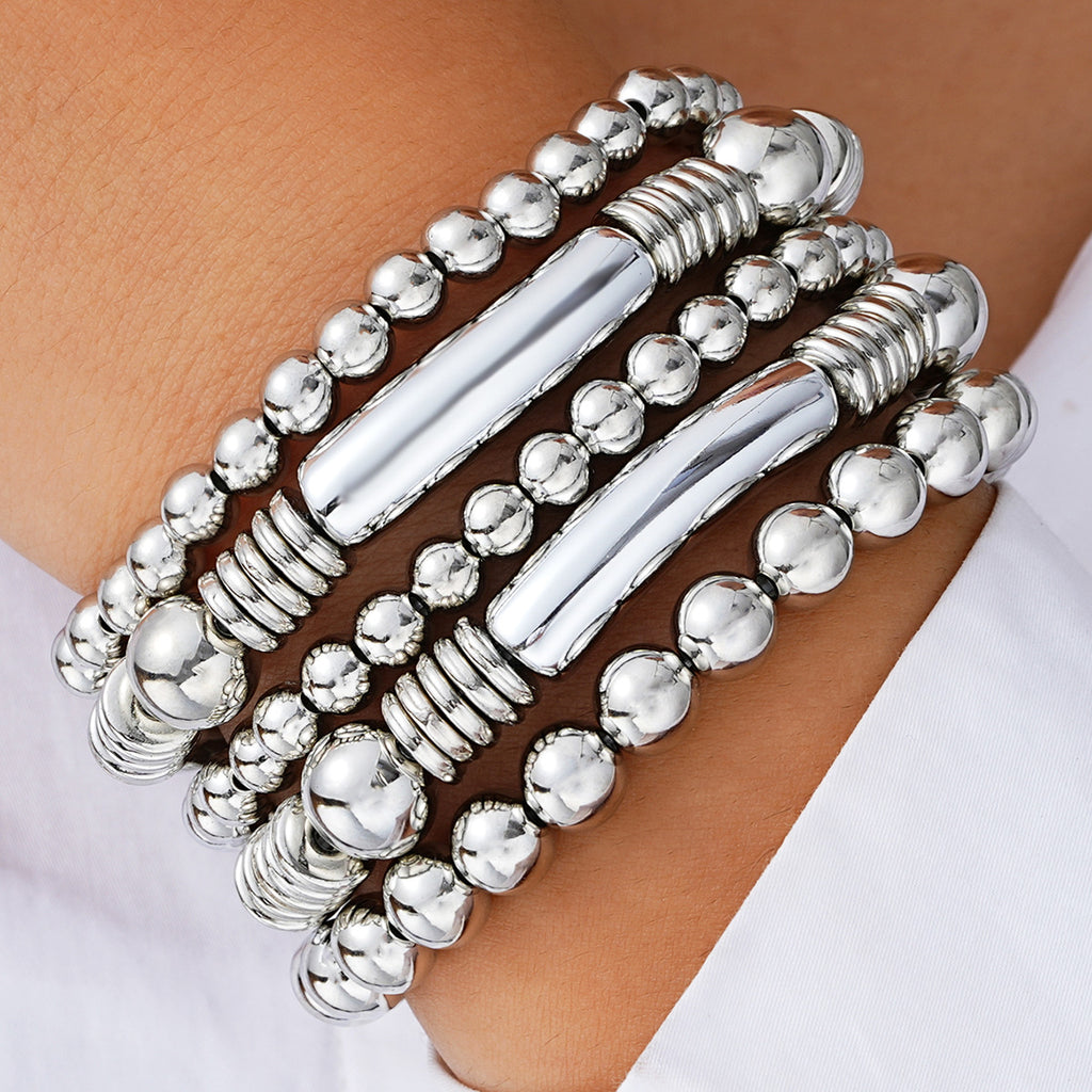 Stacked Beaded Stretch Bracelet Set - SET06