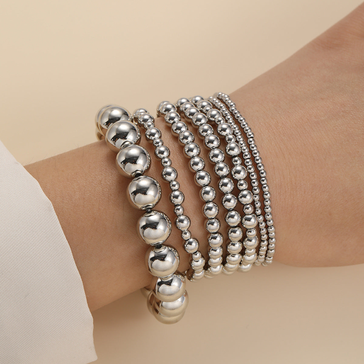 Stacked Beaded Stretch Bracelet Set - SET08