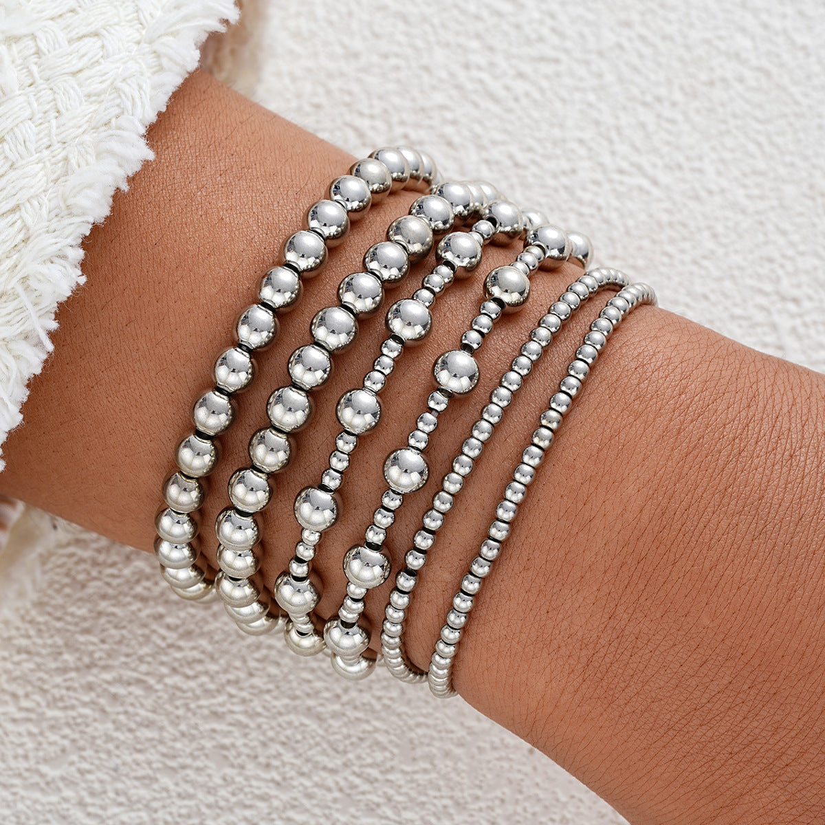 Stacked Beaded Stretch Bracelet Set - SET11