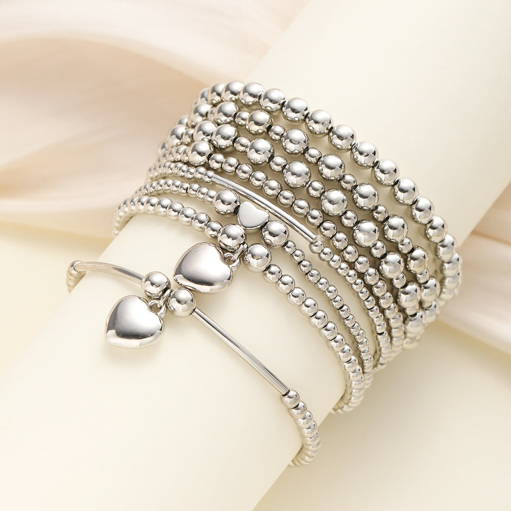 Stacked Beaded Stretch Bracelet Set - SET15