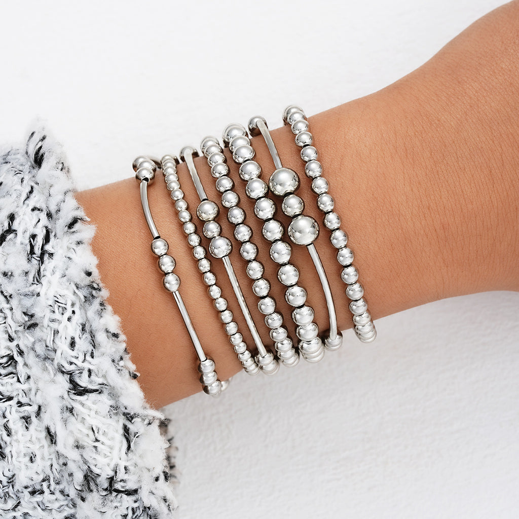Stacked Beaded Stretch Bracelet Set - SET17