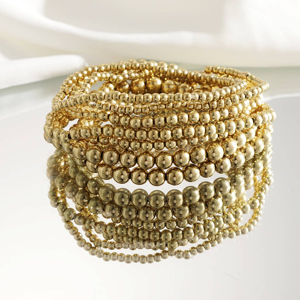 Stacked Beaded Stretch Bracelet Set