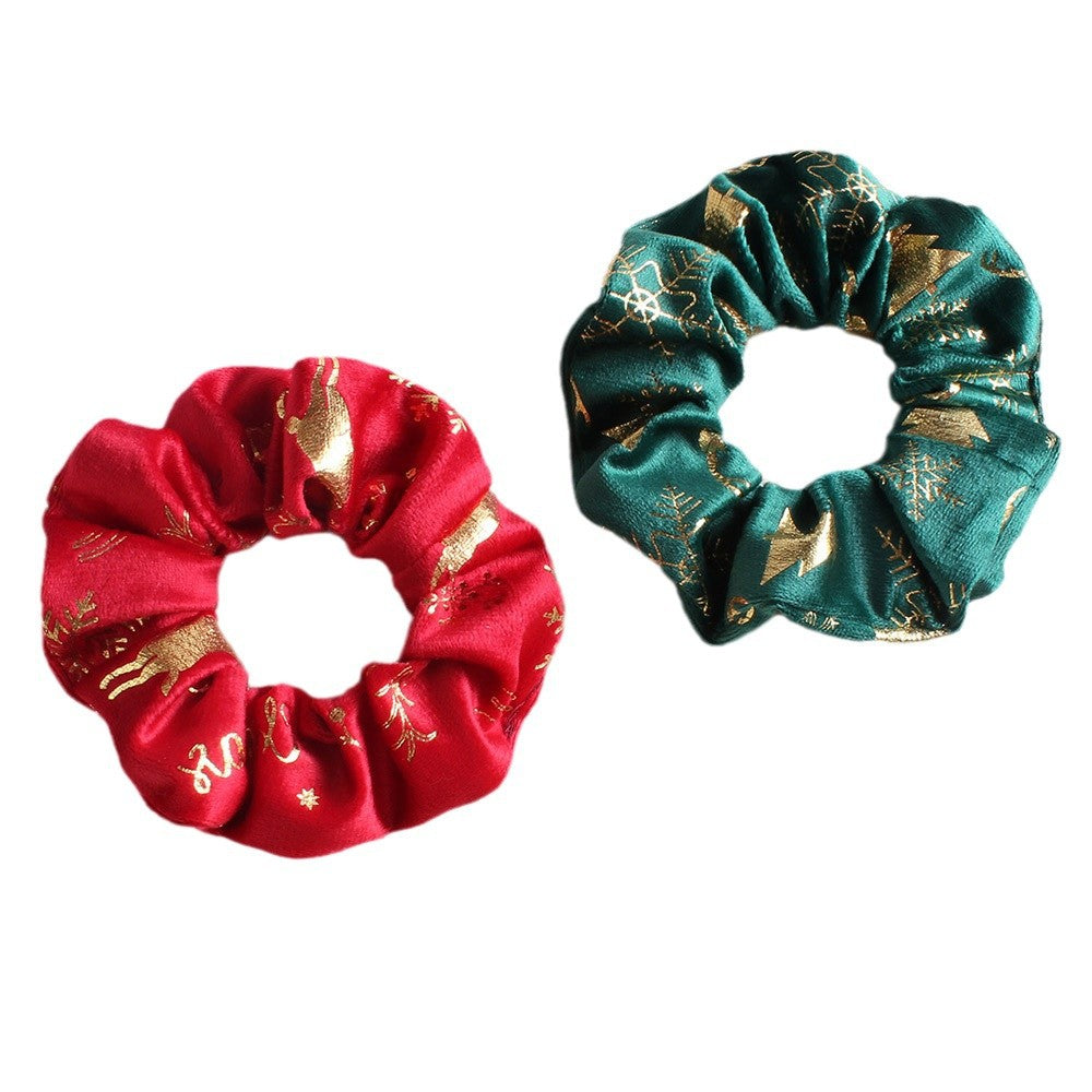 Metallic Foil Velvet Holiday Scrunchie