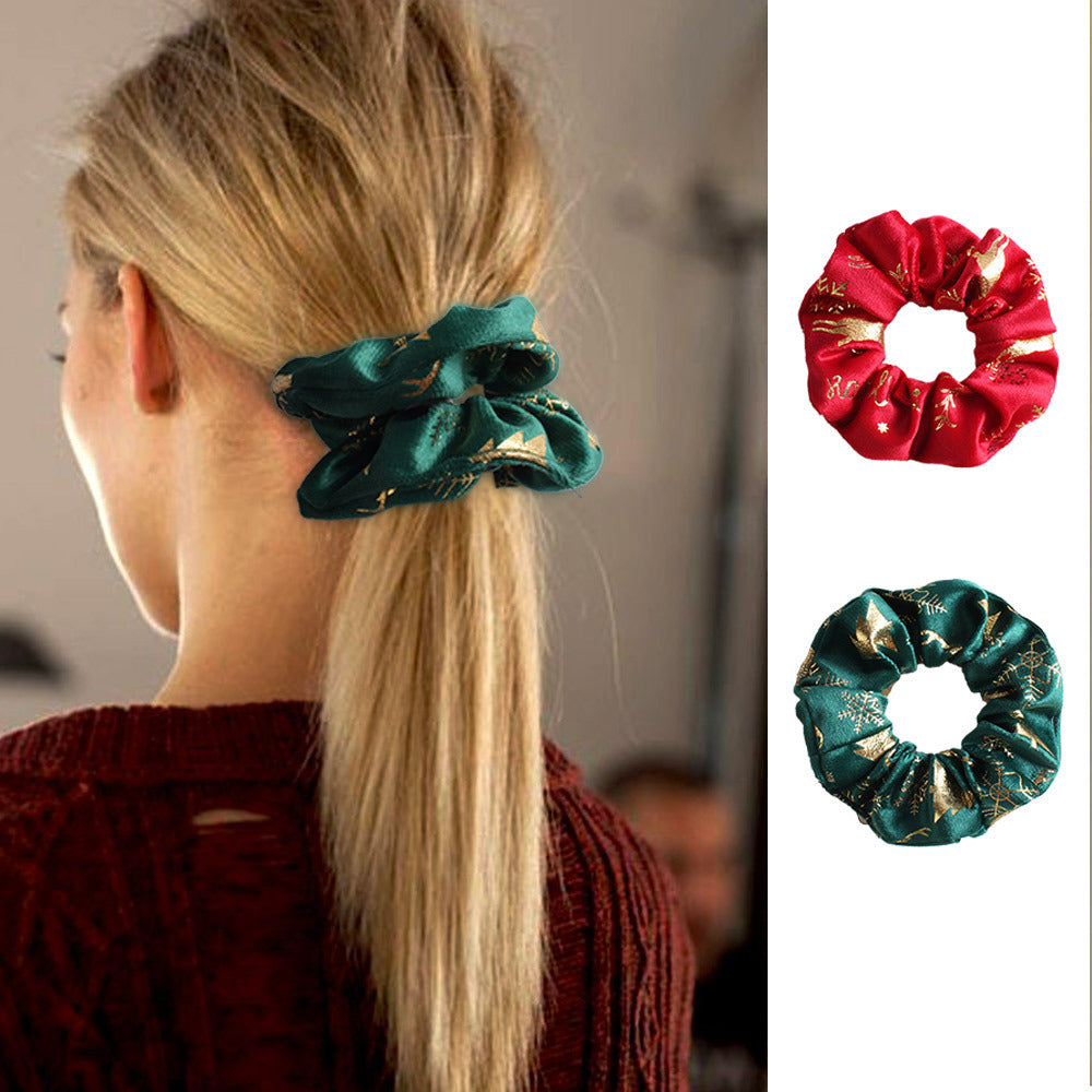Metallic Foil Velvet Holiday Scrunchie - view 1