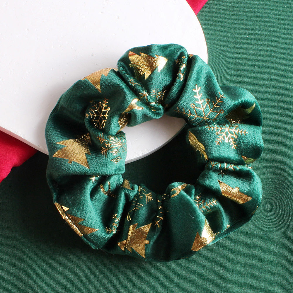 Metallic Foil Velvet Holiday Scrunchie - view 3