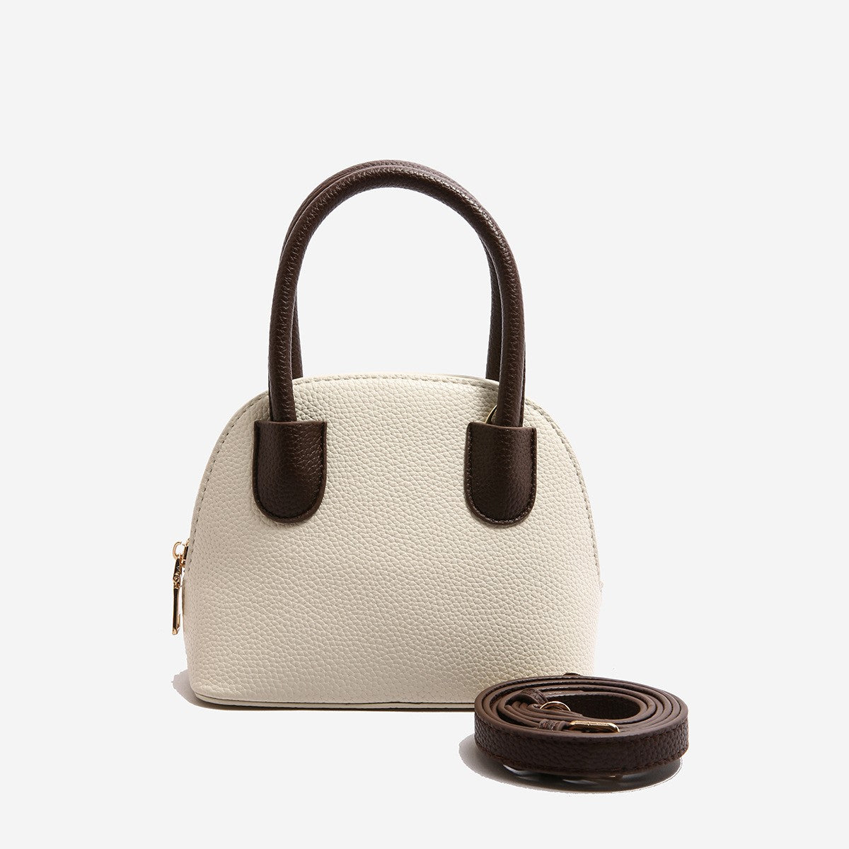 Mini Dome Top Handle Bag with Crossbody Strap